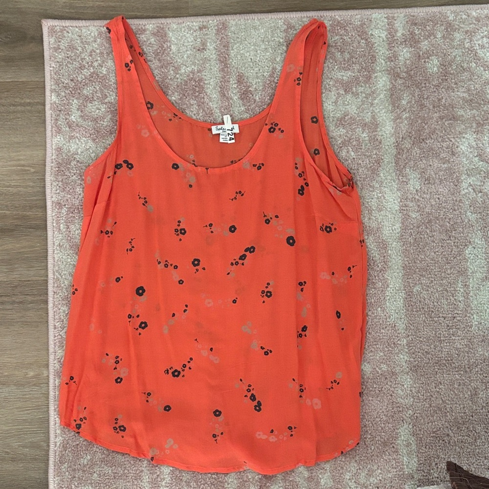 Splendid Orange Floral Tank Top